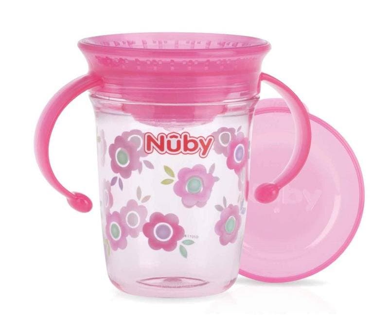 Nuby Wonder cup 240ml roze 6+ maanden 1st