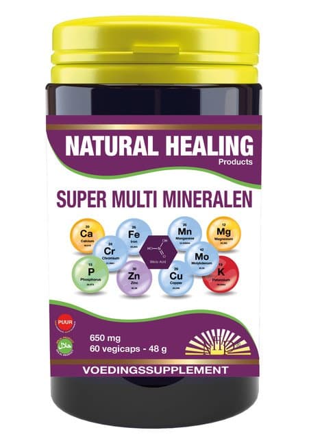 NHP Super multi mineralen 650mg puur 60ca