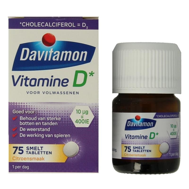Davitamon Vitamine D volwassenen smelttablet 75tb