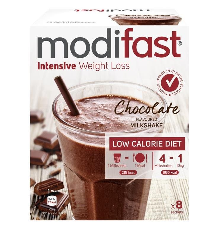 Modifast Intensive milkshake chocolade 8 zakjes 440g